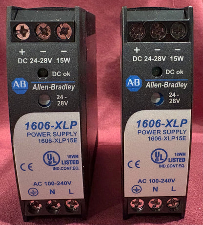AB ALLEN BRADLEY 1606-XLP / 1606-XLP15E SER A COMPACT POWER SUPPLY - 1 LOT QTY 2