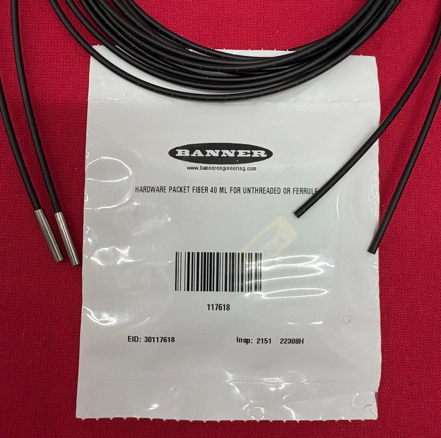 BANNER 26036 PIF46U PLASTIC FIBER OPTIC CABLE EID 303026036 22315A & HARDWARE