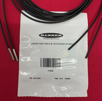 BANNER 26036 PIF46U PLASTIC FIBER OPTIC CABLE EID 303026036 22315A & HARDWARE