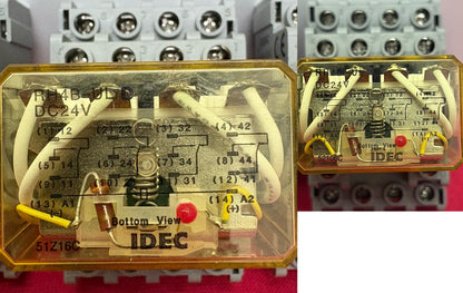 IDEC RELAY RH4B-UL D DC24V  w/ BASE SH4B-05C 300V 10A - 1 LOT QTY 4