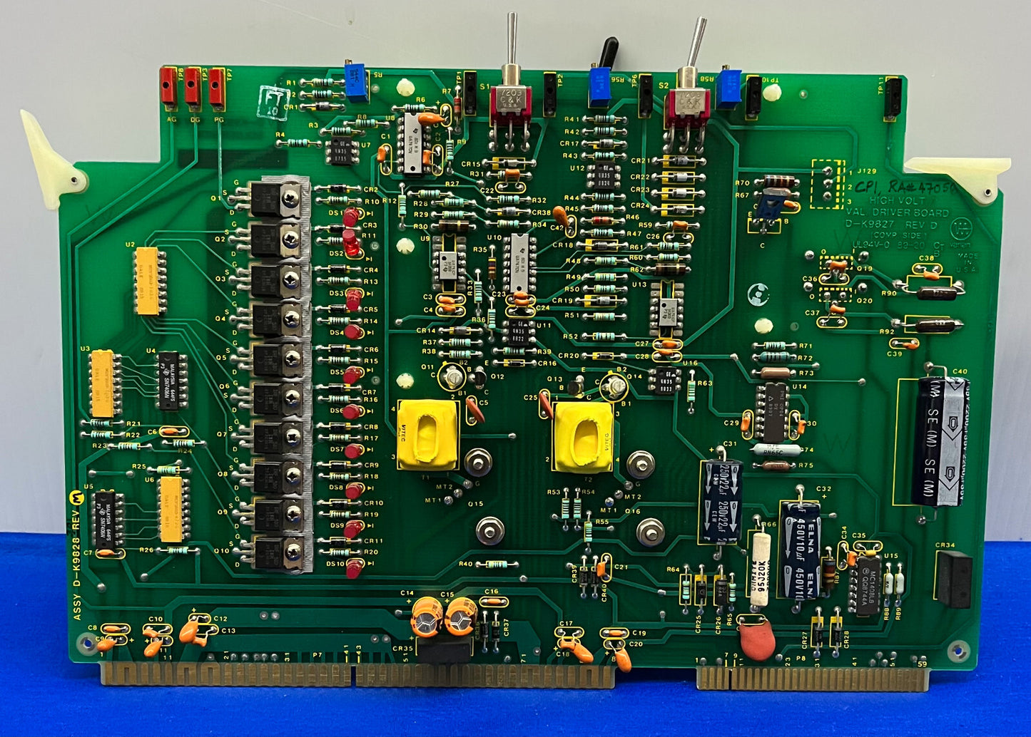 VARIAN 高電圧 VAL. ドライバーボード D-K9827 REV. D COMP. サイド UL94V-0 D-9828 RevM