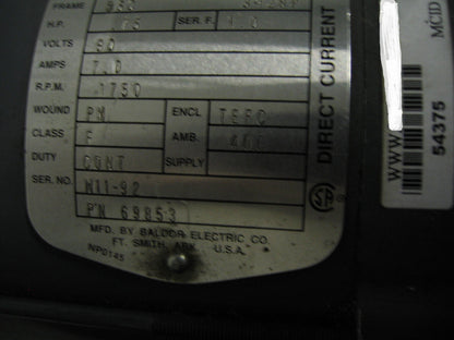 BOSTON GEAR DC MOTOR CAT # PM975TF-B 3/4 HP 90 VOLTS - FOR PARTS/REPAIR