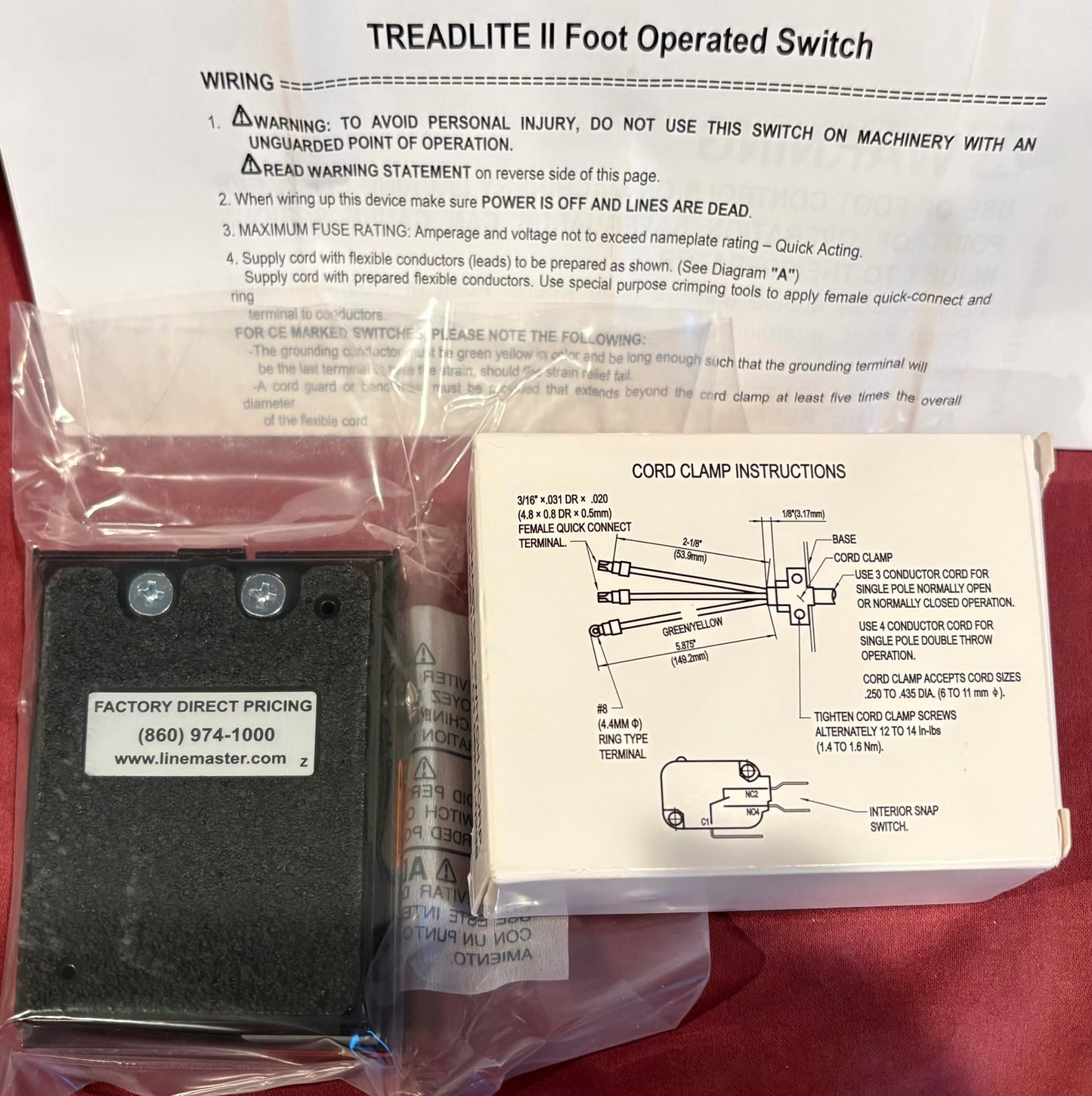 LINEMASTER ®  T-91-S LOW PROFILE FOOT SWITCH