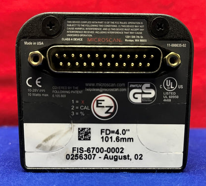 オムロン マイクロスキャン FIS-6700-0002 バーコードスキャナ 101.6mm FD=4.0”