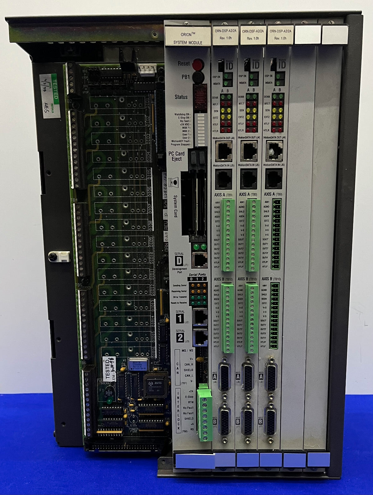 ORMEC MOTION CONTROLLER SERVO ORN-50/AXTS V1.3C 5 SLOT PROCESSOR - PARTS/REPAIR