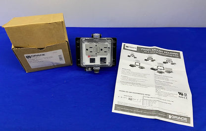 GRACE PORT® P-Q17-K2RF3 N4X RJ45 F-F/ GFCI 3A CB GFCI INSIDE-OUTLET PANEL MOUNT