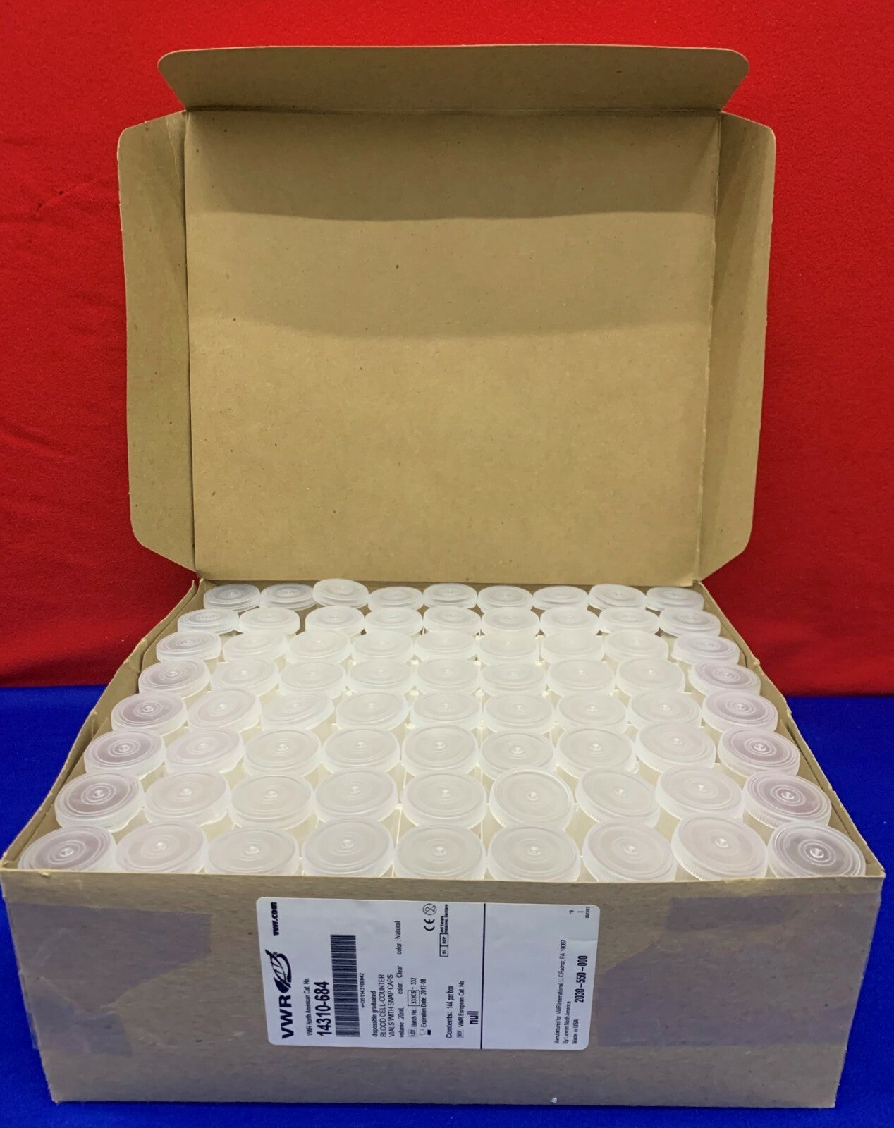 Flacons jetables VWR 14310-684 (transparents) avec bouchons à pression (naturels) 