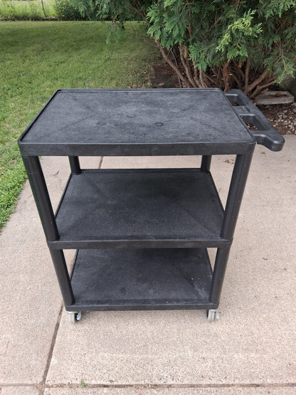 Luxor 24" x 18" 3 Shelf Utility Cart with Locking Wheels