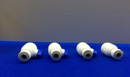 1 VERPAKKING VAN 4 KLEPPEN PARKER 5UMU8 KOGELKRAAN INLINE PIJPMAAT 1/4" BUISMAAT 1/4"
