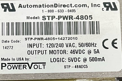 AUTOMAZIONE DIRECT POWERVOLT STP-PWR-4805 ALIMENTATORE INGRESSO 120/240VAC 