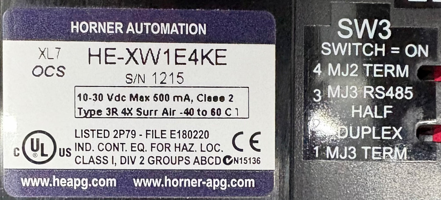 HORNER XL7 HE-XW1E4KE OPERATOR CONTROLLER 7”TOUCHSCREEN