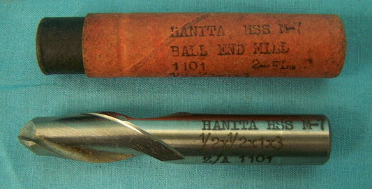 Fraise à tête sphérique HANITA HSS M-7 1101 2 FL 1/2 x 1/2 x 3