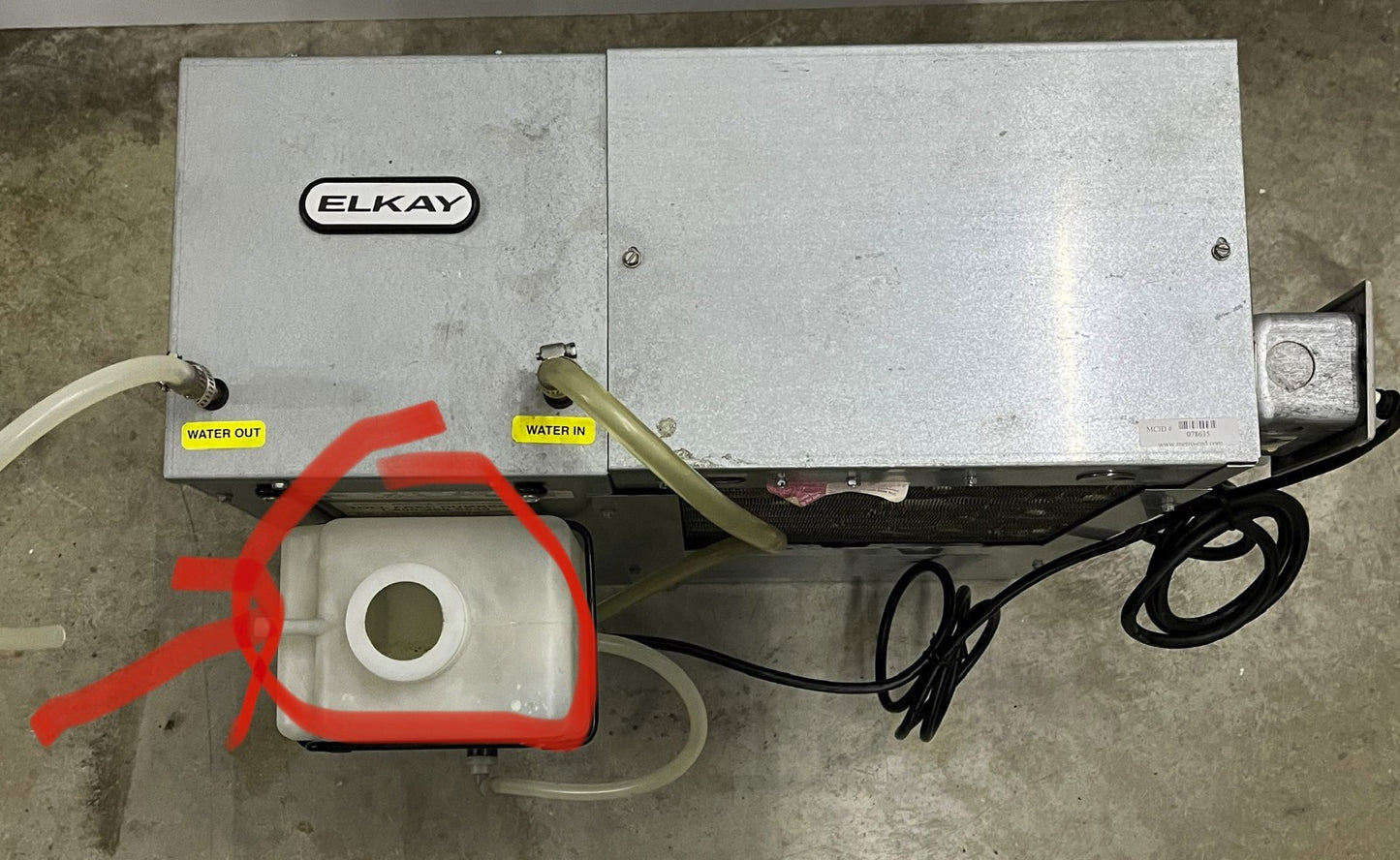 ELKAY ER-10 REMOTE WATER CHILLER ER-10-1D WITH LITTLE GIANT PUMP 2E-38N