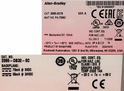 Allen Bradley MICRO850 CONTROLLER 2085-LC50-24QBB w/ 2085-OB32-SC & 2085-ECR