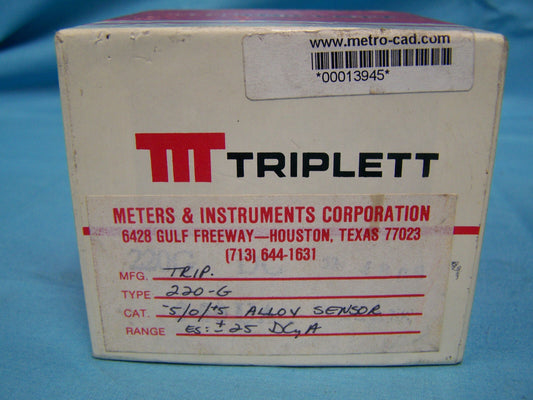 TRIPLETT METERS &amp; INSTRUMENTS CORPORATION タイプ 220-G、CAT. -5/0/+5 合金センサー