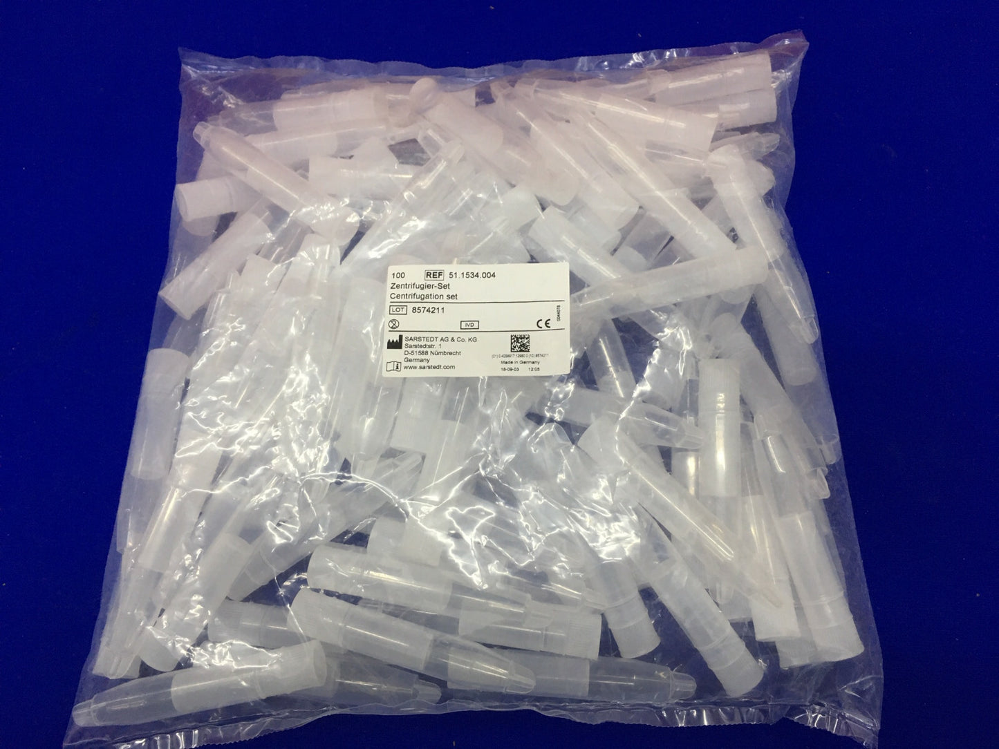 SARSTEDT AF &amp; CO. KG 51.1534.004 / 51.1534 CENTRIFUGATIESET