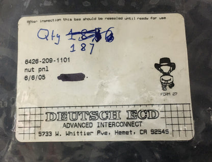 1 Paket mit 187 Stück – Deutsch ECD Advanced Interconnect 6426-209-1101 Mutter PNL