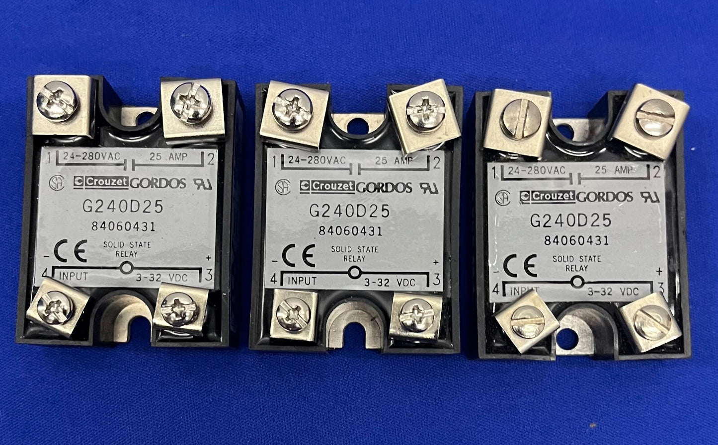 CRYDOM CROUZET GORDOS G240D25 84060431  SOLID STATE RELAY - 1 LOT QTY 3