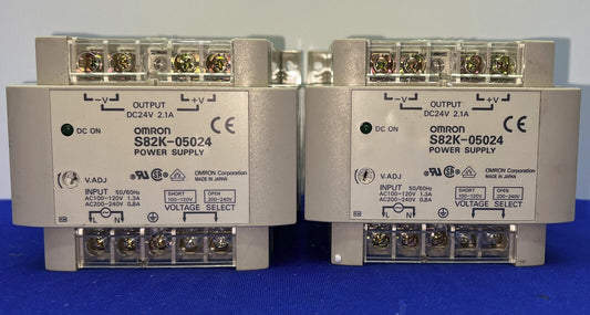 Lot of 2 OMRON S82K-05024 POWER SUPPLY.
