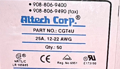 ALTECH TERMINAL BLOCK END PLATE CGT4U,YELLOW/GREEN - 1 PACKAGE QTY 50 END PLATES