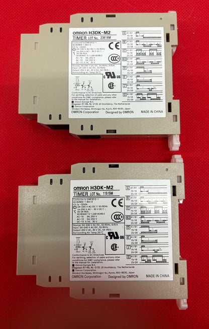 OMRON H3DK / H3DK-M2 TIMER RELAY 24-240 V AC/DC 50/60Hz - 1 LOT QTY 2