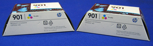 数量 2 - HP / ヒューレット パッカード 901 / CC656AN オプション 140 3色インク カートリッジ