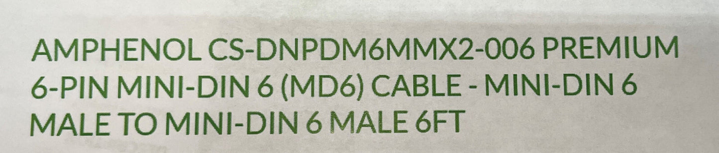 AMPHENOL CABLES on DEMAND CS-DNPDM6MMX2-006 6ピン CBL MD6 メス / MD6 10個ロット