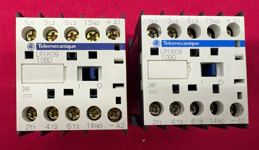Lot of 2 SCHNEIDER LP1K0910BD TeSys K 3-POLE CONTACTOR 24VDC USED