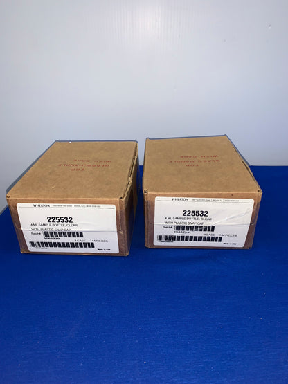 WHEATON 144 STUKS 4 ML MONSTERFLESJE DOORZICHTIG MET PLASTIC KLIKDOP, 1 PARTIJ VAN 2 DOZEN