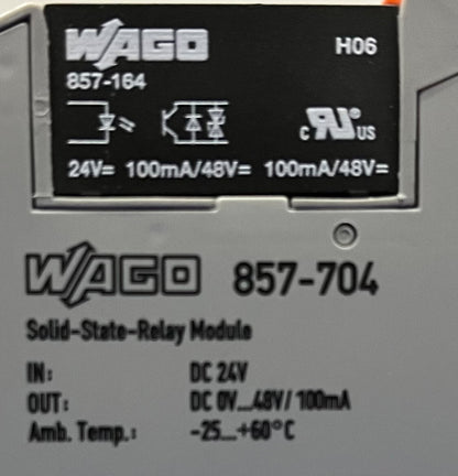 WAGO 857-704 HALBLEITER-RELAISMODUL mit 857-164 HALBLEITER-RELAIS - 1 LOT, MENGE 50