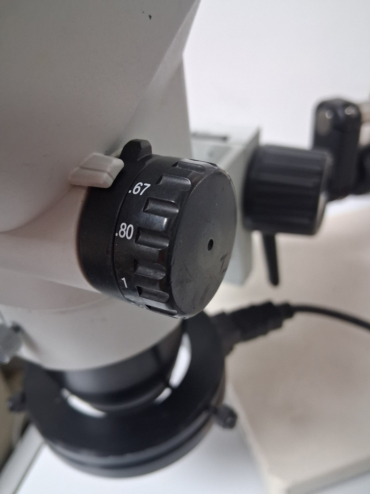 OLYMPUS SZ61 6.7 - 45X STEREO MICROSCOPE WITH BOOM STAND AND LED RING LIGHT