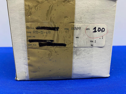 DALE RS-5-69 / RS569 / RS5-69 抵抗器 - 100 個入り 1 パッケージ