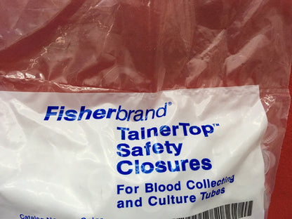 1 PACKAGE - FISHER SCIENTIFIC SAFETY CLOSURES 14-376-74 WHITE SIZE:12/13mm