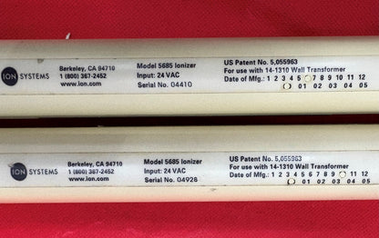 ION SYSTEMS AEROBAR ISOSTAT TECHNOLOGY 5685  IONIZER - NO POWER SUPPLY - QTY 2
