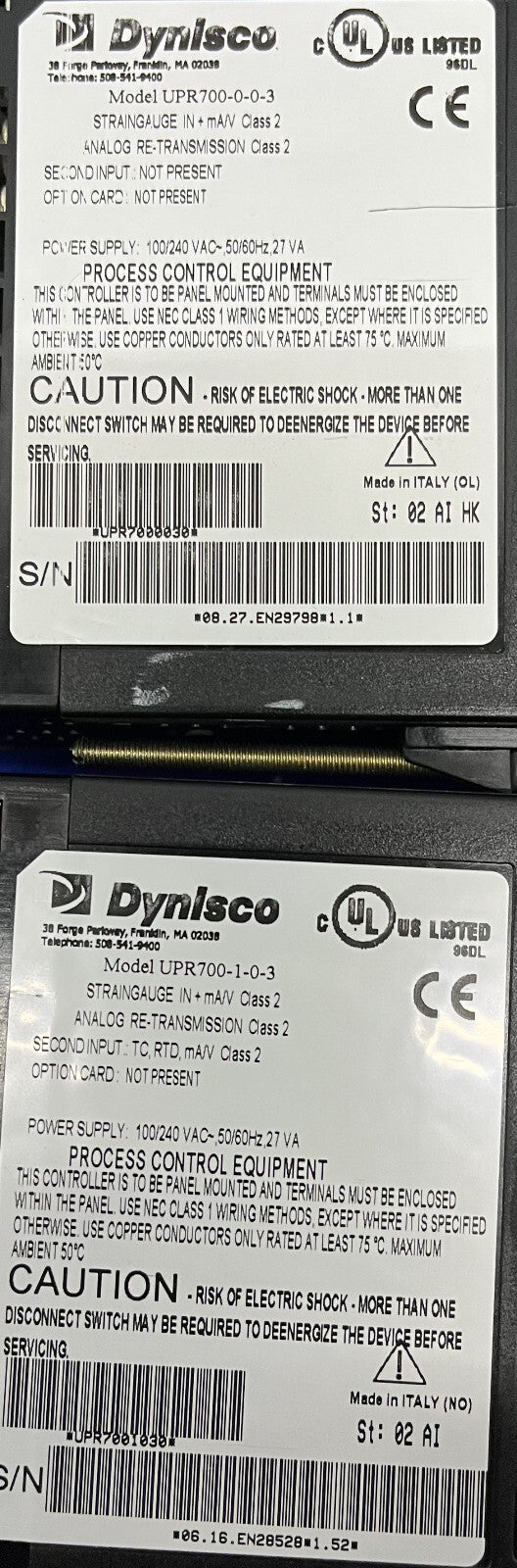 INDICATEUR DE PROCESSUS DE PRESSION DYNISCO UPR700 UPR700-0-0-3 et UPR700-1-0-3 POUR PIÈCES 