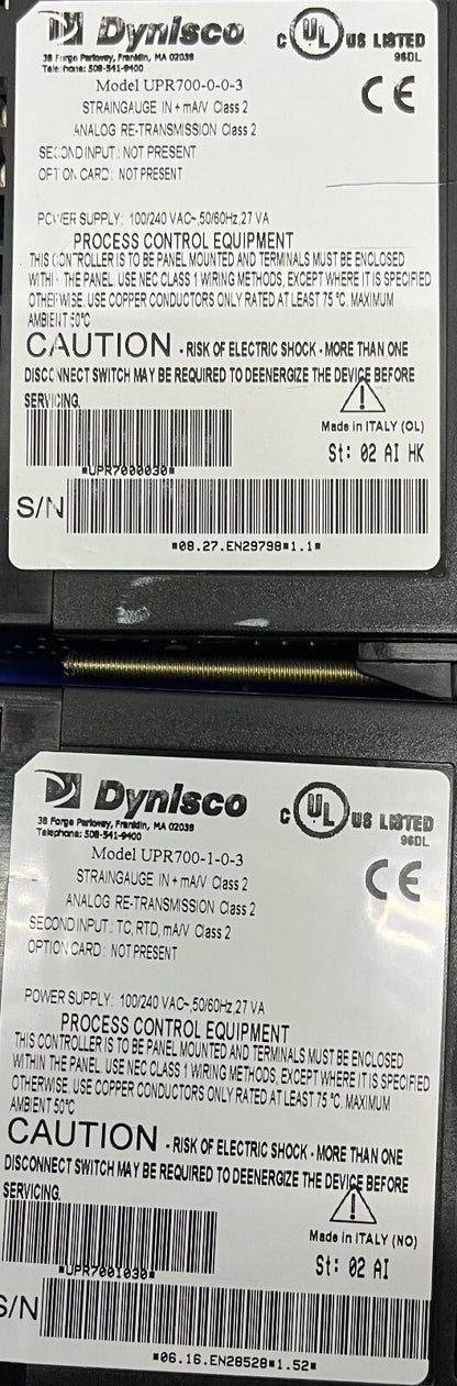 INDICATEUR DE PROCESSUS DE PRESSION DYNISCO UPR700 UPR700-0-0-3 et UPR700-1-0-3 POUR PIÈCES 