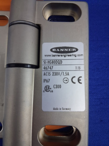BANNER ENGINEERING CORP 46731 SI-HG80DQD HINGE SAFETY INTERLOCK SWITCH