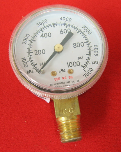 LOTTO DI 7 MANOMETRO PNEUMATICO WIKA VVH25017 0-1000 PSI/7000 Kpa 1/4" NPT 