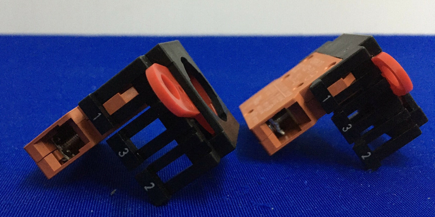 1 LOT QTY OF 2 - OMRON A22-01 CONTACT SWITCH BLOCK