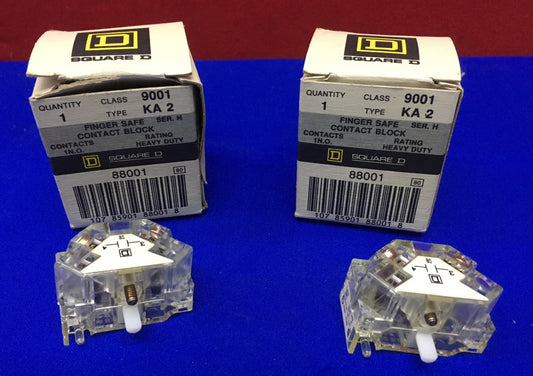 Qté 2 - Bloc de contact carré D 88001 série H avec protection des doigts