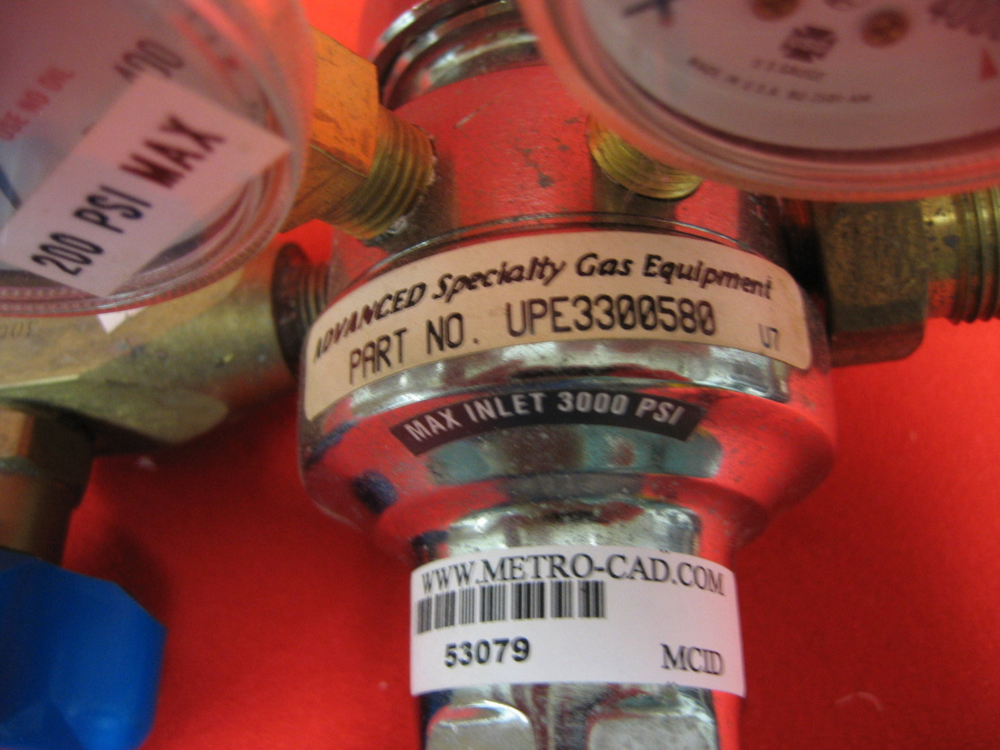 GAZ SPÉCIALITÉ AVANCÉ UPE3300580, RÉGULATEUR DE GAZ, ENTRÉE MAX 3000 PSI, RÉGULÉ À 
