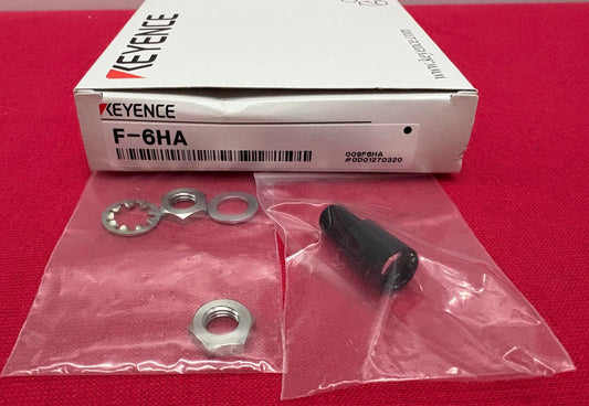 KEYENCE F-6HA F6HA FOCUSING LENSE w/ NUTS & WASHERS