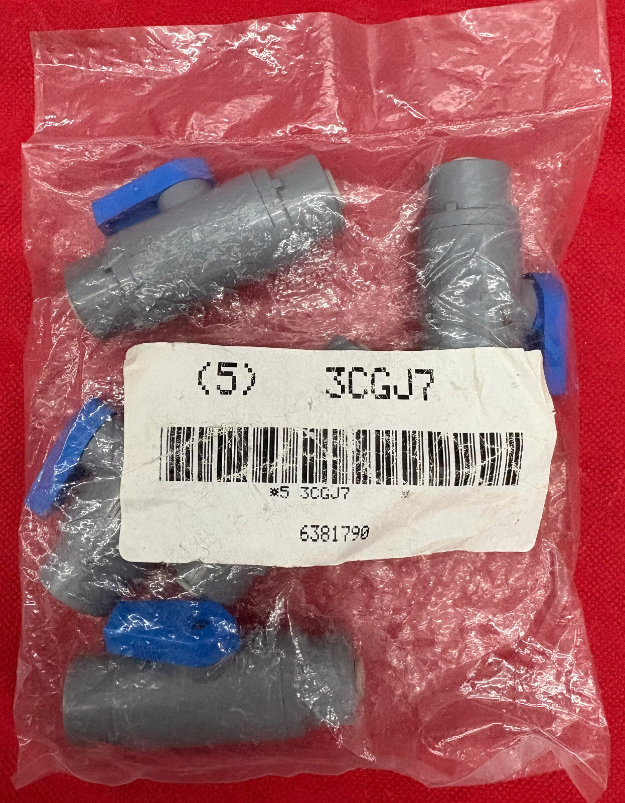 PVC INLINE 2-WAY BALL VALVE 6381790 1/4” 1/4” 3CGJ7 - 1 PACKAGE QTY 5
