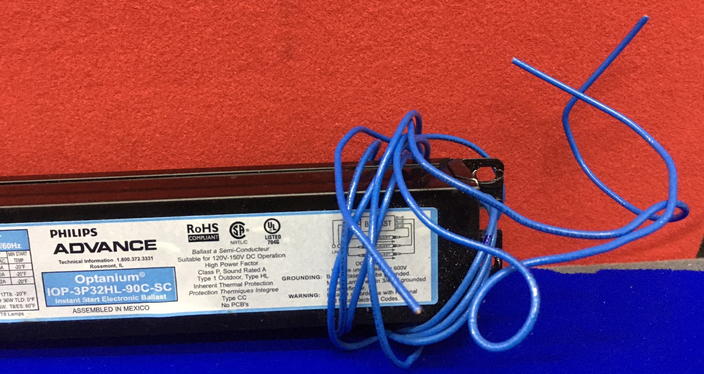 BALLAST ÉLECTRONIQUE À DÉMARRAGE INSTANTANÉ PHILIPS ADVANCE IOP-3P32HL-90C-SC