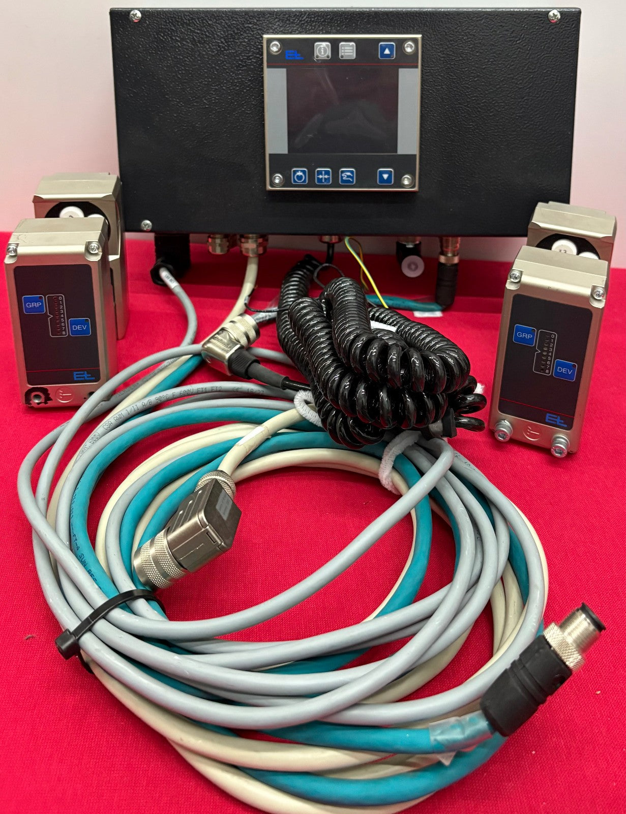 ERHARDT+LEIMER 2 FX5230 ULTRASONIC EDGE SENSORS & 1 DC3344 CONTROLLER -FOR PARTS