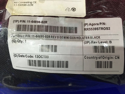 GEMINI ARGORA SG-MC90212110-01R 11-64896-02R REV B BARCODE PISTOOLHOLSTER