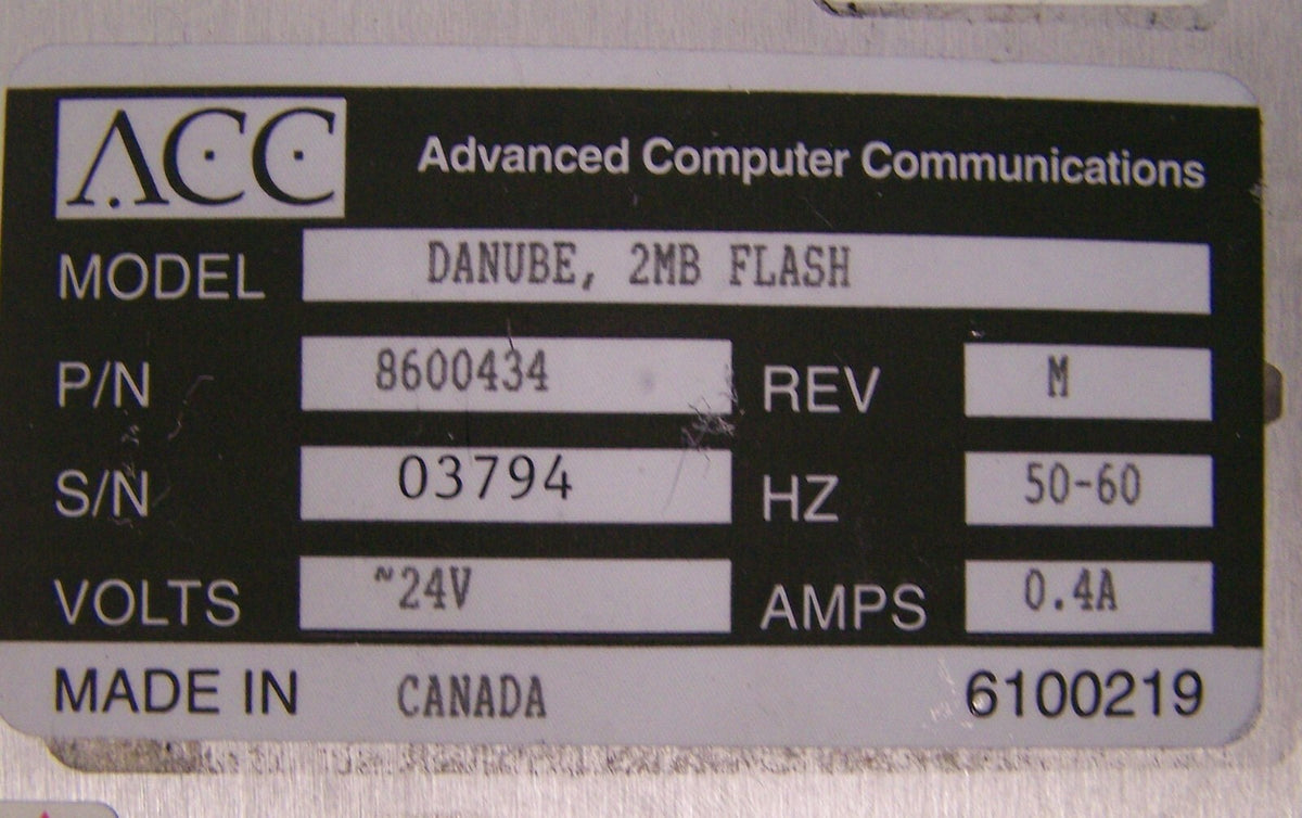 ACC ADVANCED COMPUTER DANUBE ROUTER COMMUNICATIONS DANUBE 2 MB FLASH
