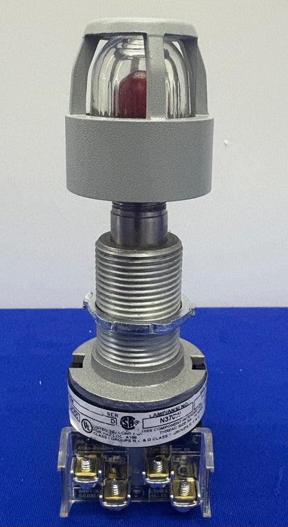 Allen Bradley 800H-QPTH2M SER D LED PILOT LIGHT HAZ LOC PUSH BUTTON & 800TC-N374