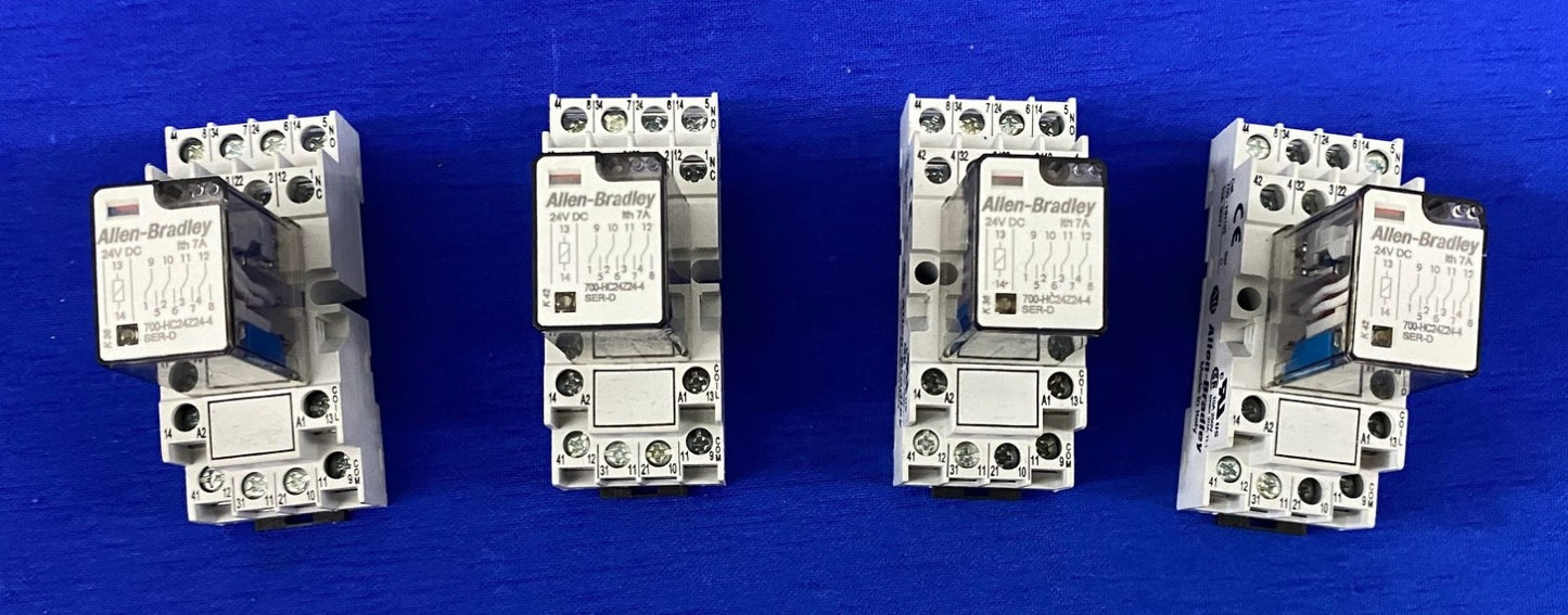 Allen Bradley 700-HN103 リレーソケットベース &amp; 700-HC24Z24-4 アイスキューブリレー 数量 4 