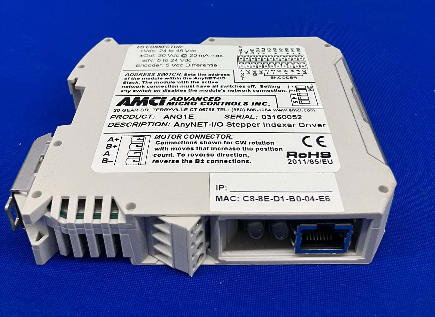 ADVANCED MICRO CONTROLS INC (AMCI) ANG1E ANYNET I/O-ANSCHLUSS: 24-48 VDC